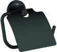 GROHE WC-Papierhalter Essentials 102465 Metall mit Deckel matt black – verdeckte Befestigung