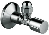 GROHE Eckventil 1/2x3/8'' mit Quetschverschraubung, Schubrosette & Metallgriff – Chrom