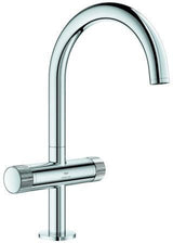 GROHE Atrio Private Collection Waschtisch-Einlochbatterie L-Size mit Knopfbetätigung und EcoJoy in Chrom