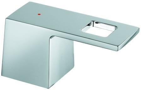 GROHE Griff 48137 Eurocube Markierung rot Chrom – Ersatzgriff für Waschtischarmaturen