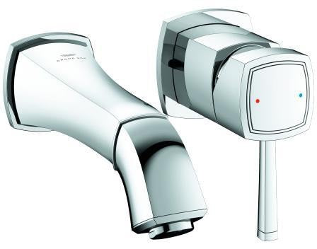GROHE Grandera 2-Loch-Waschtischbatterie Wandmontage Fertigmontageset Chrom