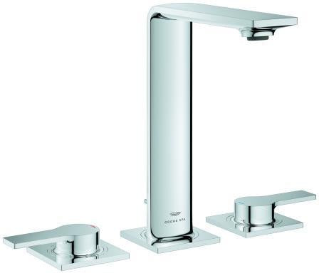 GROHE Allure 3-Loch-Waschtischbatterie cool sunrise gebürstet mit Zugstangen-Ablaufgarnitur