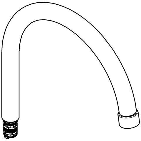 GROHE Auslauf 13240 – Schwenkbarer Rohrauslauf mit 90° Anschlagbegrenzung, Chrom