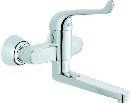 GROHE Euroeco Special Sicherheitsmischbatterie Wandmontage 256 mm Ausladung Chrom