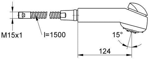 GROHE Doppelstrahl-Brause 440836 für Eichelberg Vento SPT-Batterien – Chrom, 2 Strahlarten