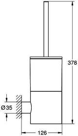 GROHE Atrio Toilettenbürstengarnitur – Wandmontage, verchromt, mit Mattglas-Einsatz