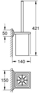GROHE Allure Brilliant Toilettenbürstengarnitur 40900 chrom – Wandmontage, verdeckte Befestigung