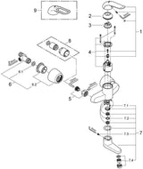 GROHE Euroeco Special Einhand-Waschtischbatterie 174 mm Ausladung, chrom, mit Temperaturbegrenzer