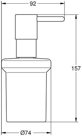 GROHE Essentials Seifenspender 40394_1 für Halter Essentials/-Cube, Glas satiniert, 160 ml
