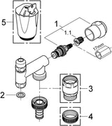 GROHE Waschmaschinenventil Eckfix 41030 DN10 mit Schlauchanschluss Chrom