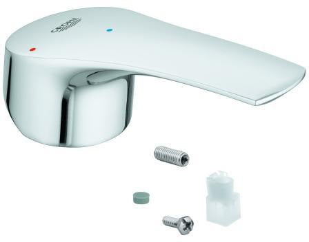 GROHE Hebel 48551 Chrom – Armaturengriff mit rot/blauer Temperaturanzeige