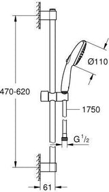 GROHE Tempesta 110 Brausestangenset 600 mm – 2 Strahlarten, EcoJoy, Chrom