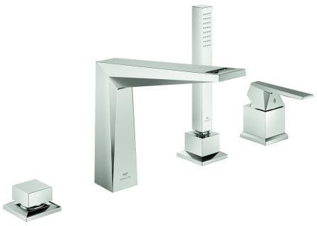 GROHE Allure Brilliant Private Collection 4-Loch-Wannenkombination mit Rändelstruktur-Griff – Chrom