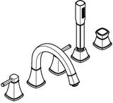 GROHE Grandera 5-Loch-Wannenkombination Chrom – Zweigriff-Armatur mit Handbrause