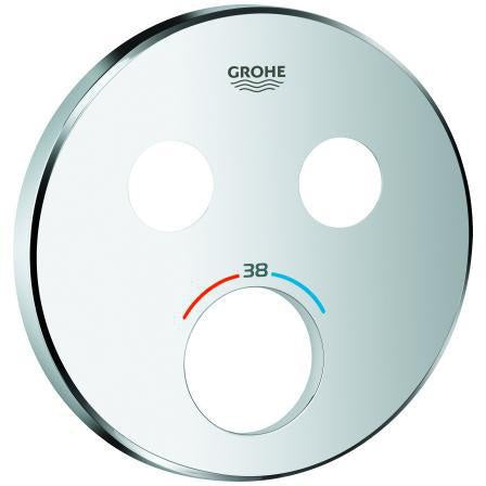 GROHE Rosette 49032 rund für SmartControl – Chrom, Metall, für Unterputz-Thermostat mit 2 Absperrventilen