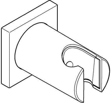 GROHE Rainshower Wandbrausehalter 27075 eckig hard graphite – nicht verstellbar, verdeckte Befestigung