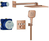 GROHE Grohtherm SmartControl Duschsystem Unterputz mit Thermostat, 3 Absperrventilen und Rainshower SmartActive 310 Cube, Chrom