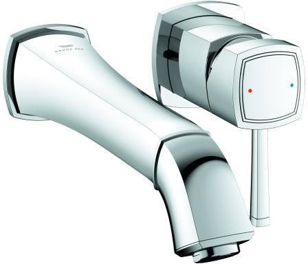 GROHE Grandera 2-Loch-Waschtischbatterie Wandmontage Fertigmontageset Chrom