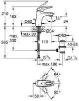 GROHE Eurostyle Einhand-Waschtischbatterie S-Size mit Zugstangen-Ablaufgarnitur, Chrom