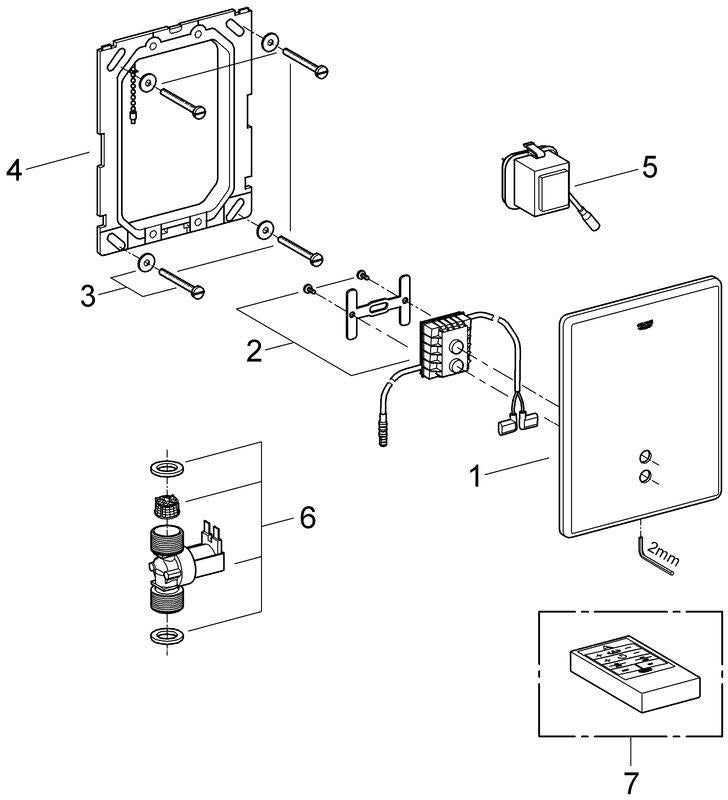 GROHE Tectron Skate IR-Elektronik für Urinal Wandeinbau 230V AC – berührungslose Steuerung
