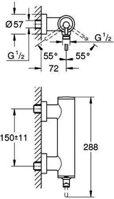 GROHE Atrio Einhand-Brausebatterie 24366 Wandmontage Chrom – SilkMove Keramikkartusche