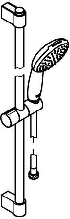 GROHE Tempesta 110 Brausestangenset 600 mm – 1 Strahlart, 7,6 l/min, Chrom