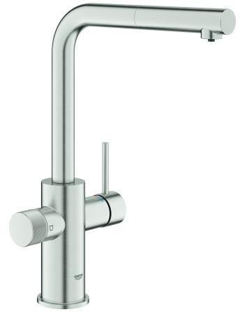 GROHE Blue Pure Minta Spültischbatterie mit Filterfunktion, herausziehbarem Auslauf und chromfarbenem Finish