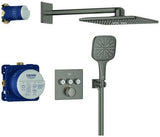 GROHE Grohtherm SmartControl Duschsystem Unterputz mit Thermostat, 3 Absperrventilen und Rainshower SmartActive 310 Cube, Chrom