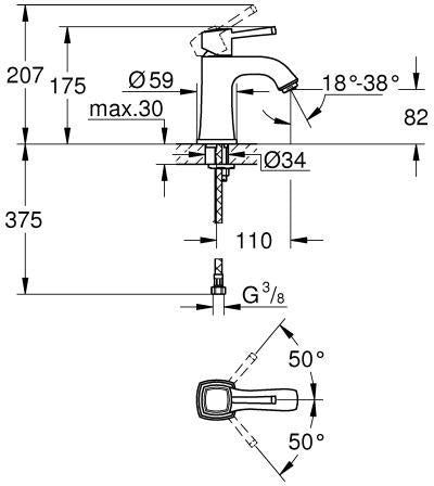 GROHE Grandera Einhand-Waschtischbatterie M-Size mit SilkMove und EcoJoy – Chrom