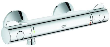 GROHE Grohtherm 800 Thermostat-Brausebatterie Wandmontage chrom – SafeStop & TurboStat