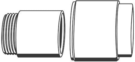 GROHE Verlängerungsset 46238 30 mm DN20 für Wandbatterie, 2 Stück, chrom