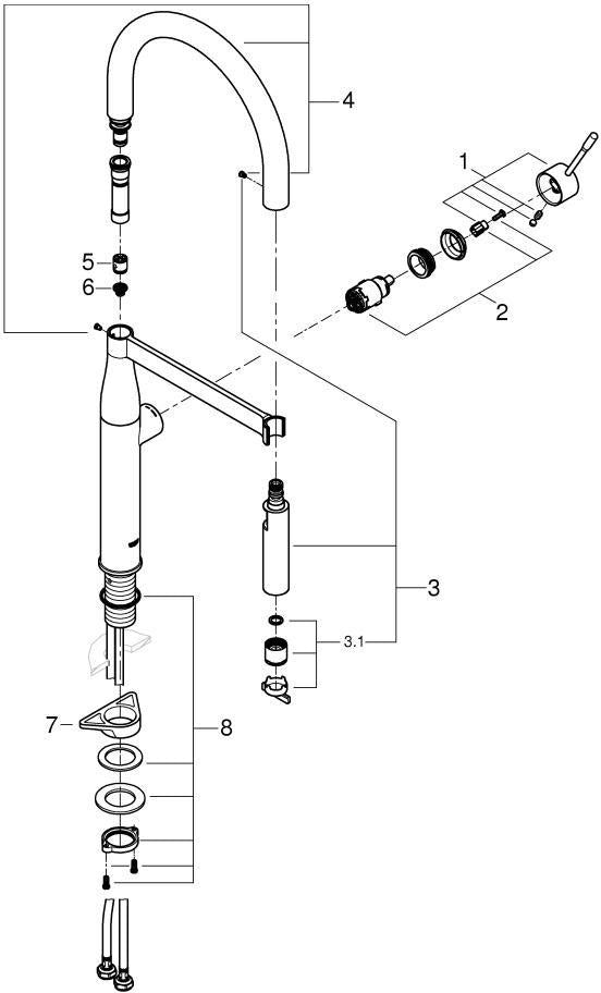 GROHE Essence Einhand-Spültischbatterie mit ausziehbarer Profibrause supersteel