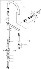 GROHE Essence Einhand-Spültischbatterie mit ausziehbarer Profibrause supersteel