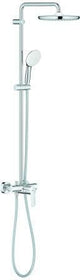 GROHE Tempesta System 250 Duschsystem mit Einhandmischer – Chrom, 250 mm Kopfbrause, Handbrause, EcoJoy