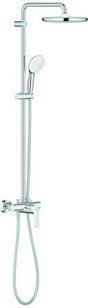 GROHE Tempesta System 250 Duschsystem mit Einhandmischer – Chrom, 250 mm Kopfbrause, Handbrause, EcoJoy