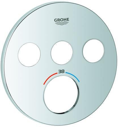 GROHE Rosette 49035 für SmartControl Unterputz-Thermostat rund mit 3 Absperrventilen Chrom