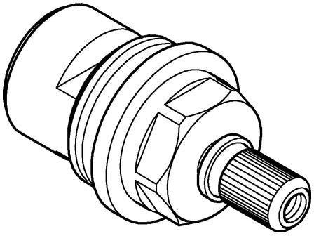 GROHE Keramik-Oberteil 1/2'' 90° Anschlag links für Einhand-Spültischbatterien