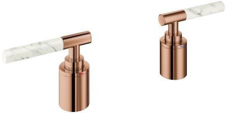 GROHE Atrio Private Collection Hebelgriffe White Attica Caesarstone Chrom – 2er-Set H/C
