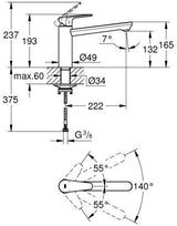 GROHE BauEdge Spültischbatterie mittelhoher Auslauf chrom – Einhandmischer mit 140° Schwenkbereich