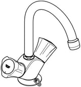 GROHE Costa Waschtisch-Einlochbatterie mit schwenkbarem Auslauf und versenkbarer Kette – Chrom