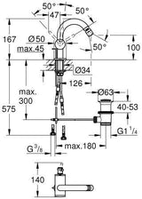 GROHE Atrio Einhand-Bidetbatterie 24364 – Chrom, SilkMove, Kugelgelenk-Mousseur