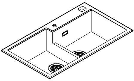 GROHE K500 Kompositspüle 2 Becken 860x500mm granit grau – Quartzkomposit, Whisper, FastFixation