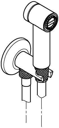 GROHE Rainshower Aqua Wandhalterset mit Absperrventil, Handbrause 1 Strahlart, 1250 mm, Chrom