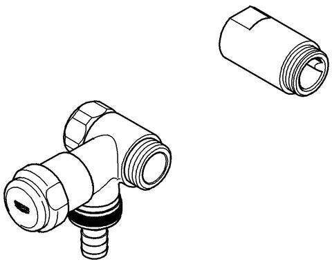 GROHE Waschmaschinenventil Eggemann DN 20 Anschluss links chrom – 3/4 Zoll Wandmontage