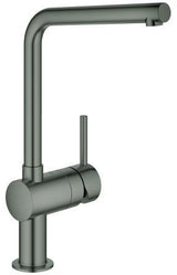 GROHE Minta Einhand-Spültischbatterie L-Auslauf hard graphite gebürstet – schwenkbarer Rohrauslauf