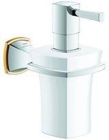 GROHE Grandera Halter mit Keramik-Seifenspender 40910, 110 ml, Chrom, Wandmontage