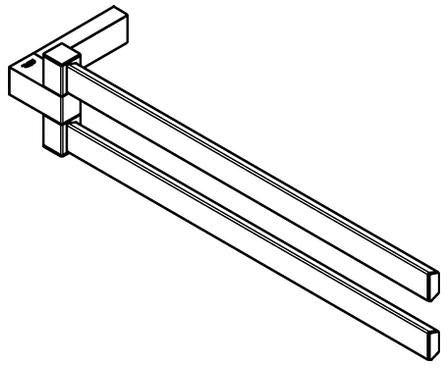 GROHE Selection Cube Doppel-Handtuchhalter 2-armig schwenkbar 400 mm Chrom