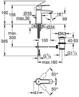 GROHE Eurostyle Cosmopolitan Einhand-Waschtischbatterie mit Zugstangen-Ablaufgarnitur, Chrom