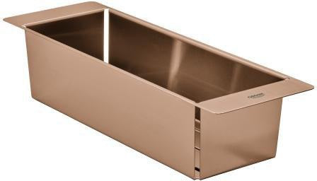 GROHE Edelstahl-Küchenspülen-Sieb 40852 – hard graphite gebürstet, 450x150x100 mm, spülmaschinenfest