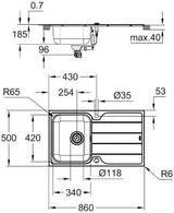 GROHE Spülen-Bundle K500 Edelstahlspüle mit Minta SPT-Batterie chrom – Küchen-Set